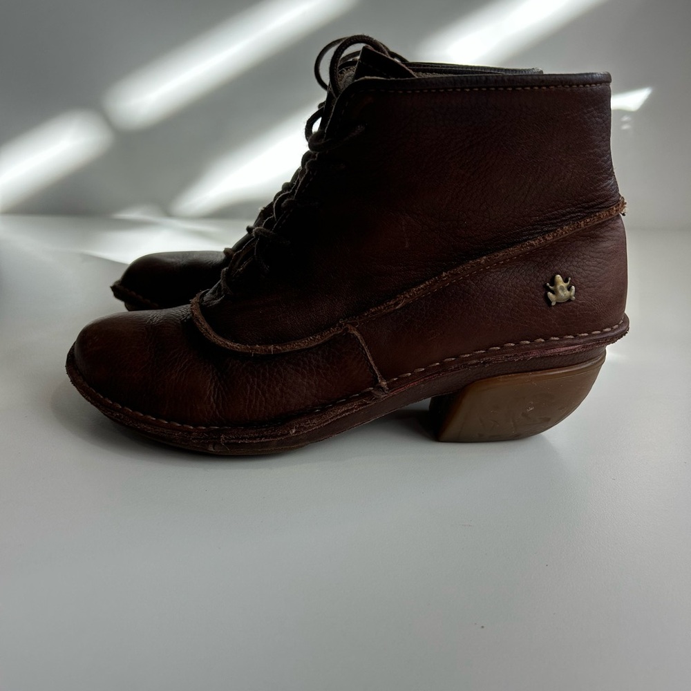 EL NATURALISTA Women's Brown Laceup Leather Ankle Boots SIZE 8 UK 38 RANA THARU - Picture 4 of 13